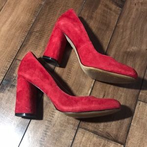 Christmas Red block heels